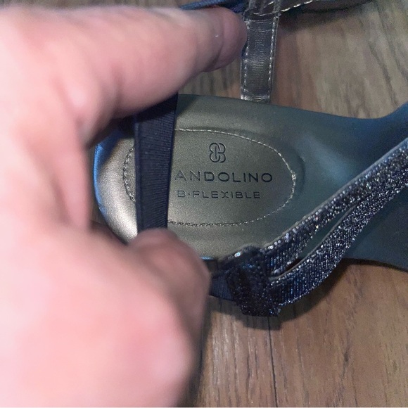 Bandolino Dark Blue and gray Geometric Sandals - Picture 2 of 5